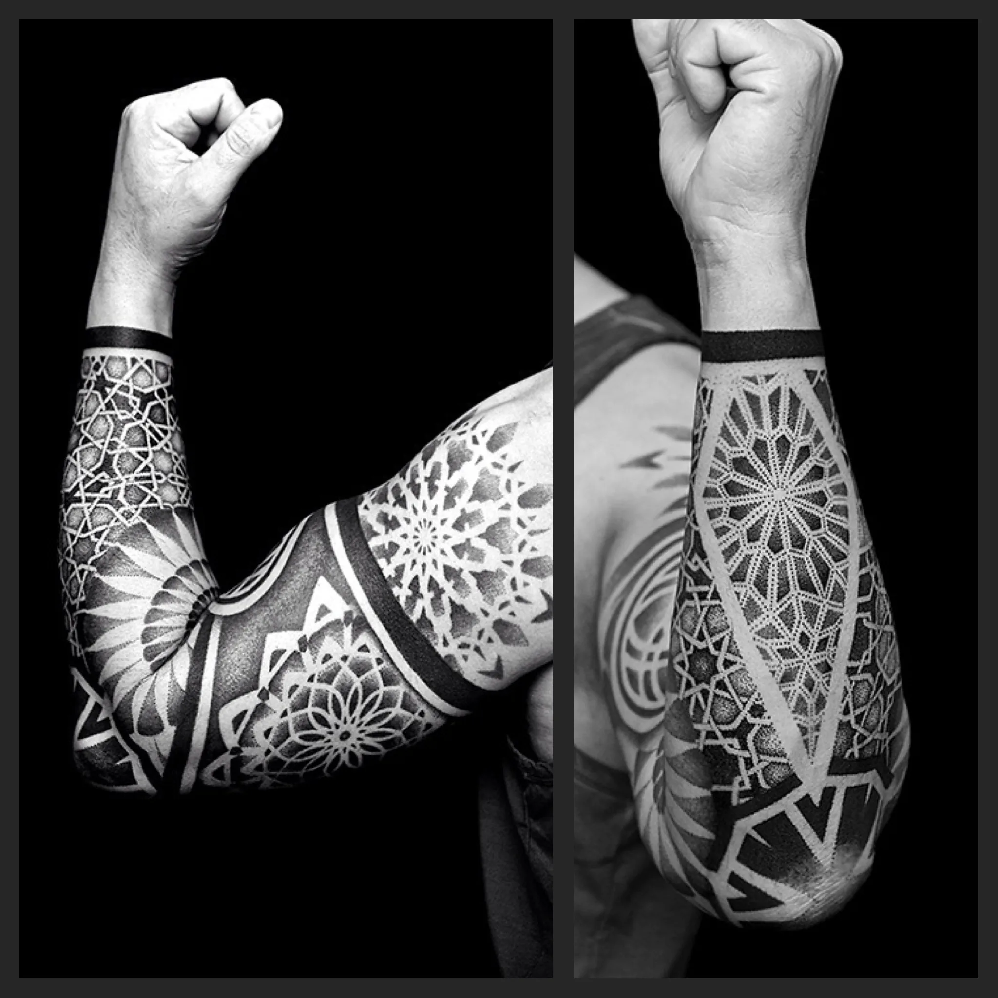 Tatouage Dotwork Bras Double Mandala – Le Nouveau Labo Bordeaux