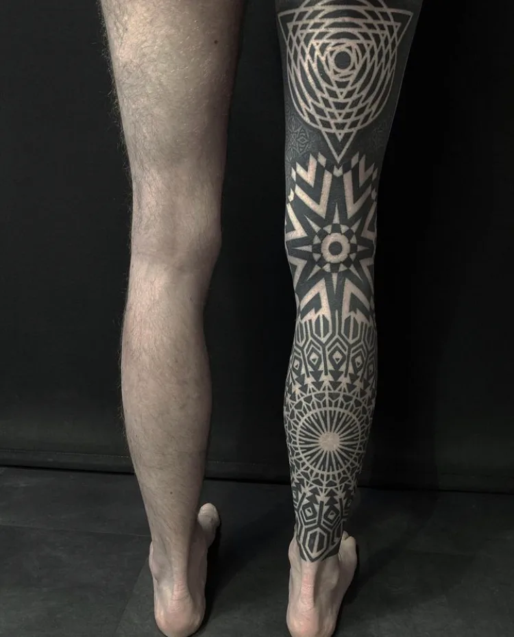 Tatouage Geometrique Jambe Sleeve Mandala – Le Nouveau Labo Bordeaux